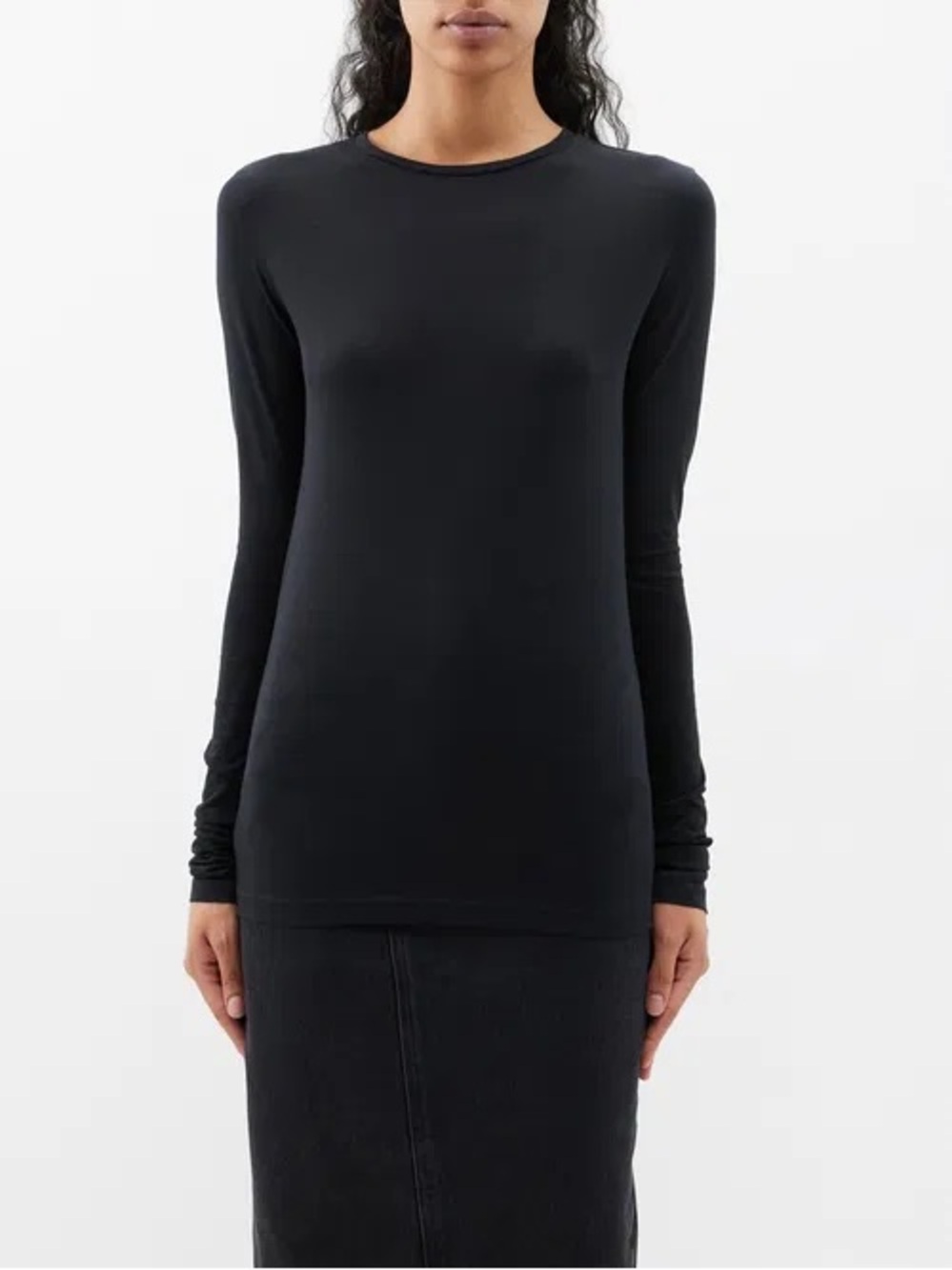 Raey wool long sleeve black t shirt